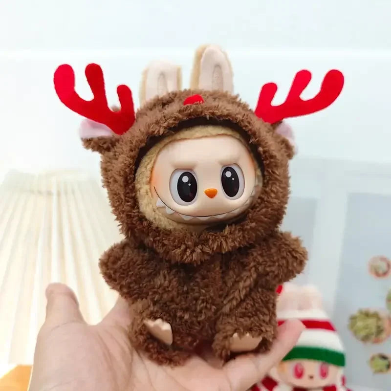 Labubu Doll Clothes Outfit Set For Mini Labubu Idol V1 V2 Christmas Cookie Man Sweater Hat Scarf New Year Party Costume Gift