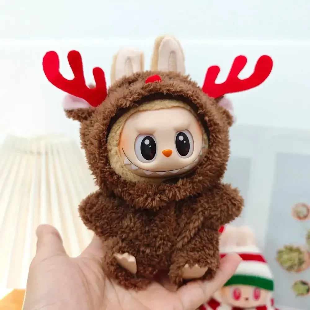 Labubu Doll Clothes Outfit Set For Mini Labubu Idol V1 V2 Christmas Cookie Man Sweater Hat Scarf New Year Party Costume Gift