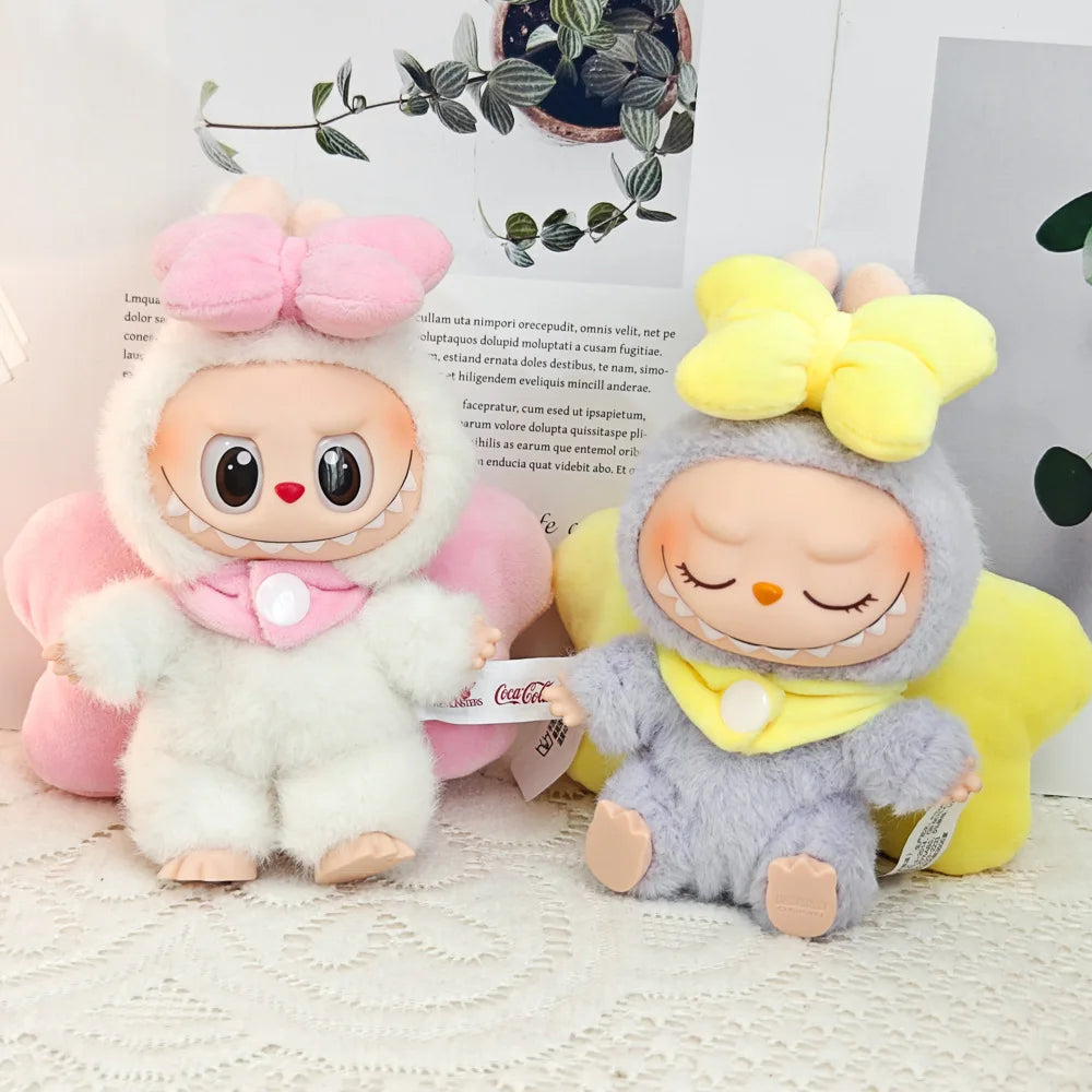 First Generation, Second Generation, Third Generation Keychains Labubu Macaron Sitting Clothes Party Big Bow Wings Gift