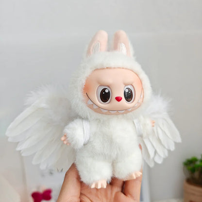 First Generation, Second Generation, Third Generation Keychains Labubu Macaron Sitting Clothes Party Big Bow Wings Gift