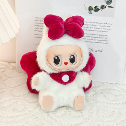 First Generation, Second Generation, Third Generation Keychains Labubu Macaron Sitting Clothes Party Big Bow Wings Gift