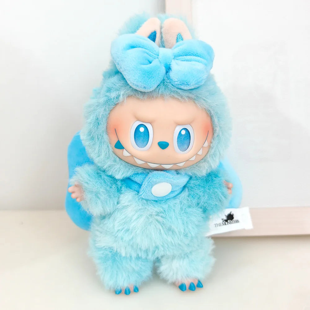 First Generation, Second Generation, Third Generation Keychains Labubu Macaron Sitting Clothes Party Big Bow Wings Gift