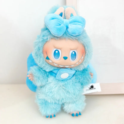 First Generation, Second Generation, Third Generation Keychains Labubu Macaron Sitting Clothes Party Big Bow Wings Gift