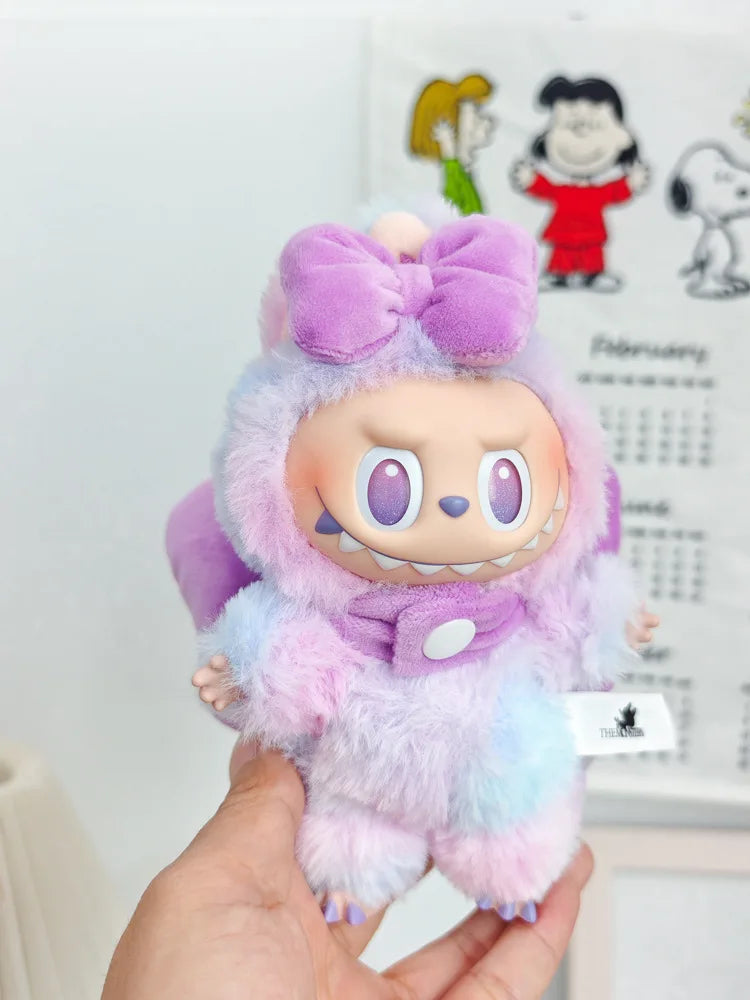 First Generation, Second Generation, Third Generation Keychains Labubu Macaron Sitting Clothes Party Big Bow Wings Gift