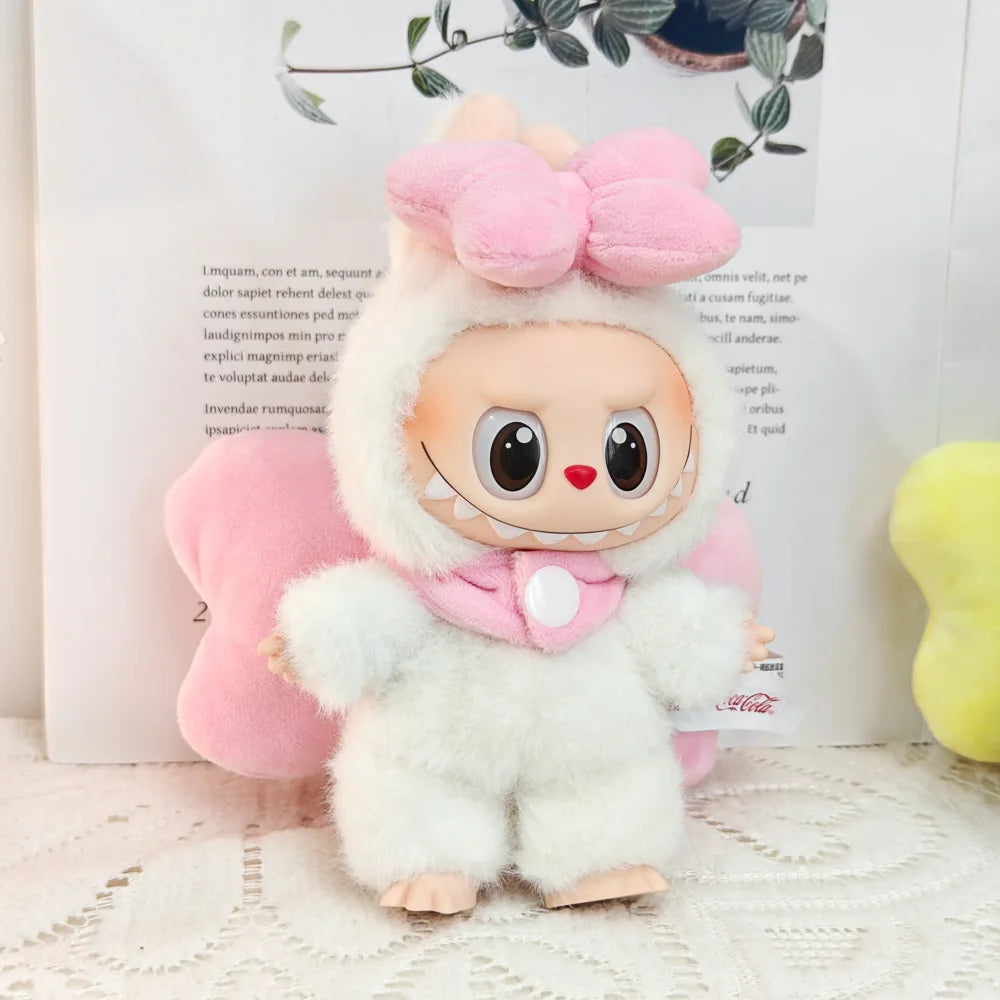First Generation, Second Generation, Third Generation Keychains Labubu Macaron Sitting Clothes Party Big Bow Wings Gift