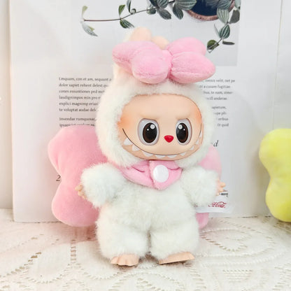 First Generation, Second Generation, Third Generation Keychains Labubu Macaron Sitting Clothes Party Big Bow Wings Gift