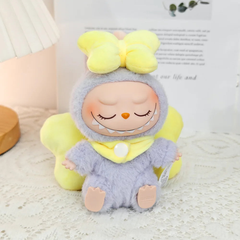 First Generation, Second Generation, Third Generation Keychains Labubu Macaron Sitting Clothes Party Big Bow Wings Gift