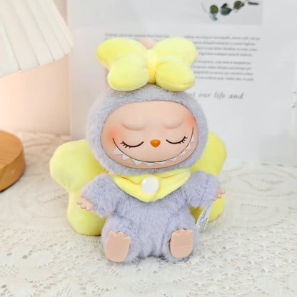 First Generation, Second Generation, Third Generation Keychains Labubu Macaron Sitting Clothes Party Big Bow Wings Gift