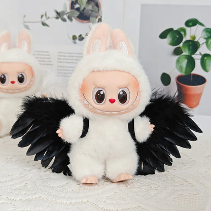 First Generation, Second Generation, Third Generation Keychains Labubu Macaron Sitting Clothes Party Big Bow Wings Gift