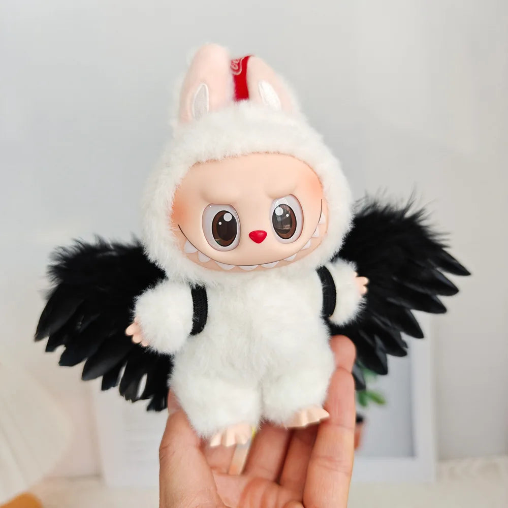 First Generation, Second Generation, Third Generation Keychains Labubu Macaron Sitting Clothes Party Big Bow Wings Gift