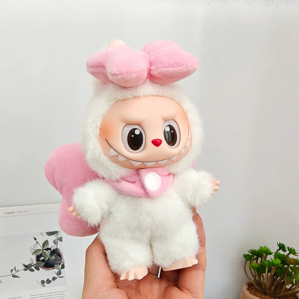 First Generation, Second Generation, Third Generation Keychains Labubu Macaron Sitting Clothes Party Big Bow Wings Gift